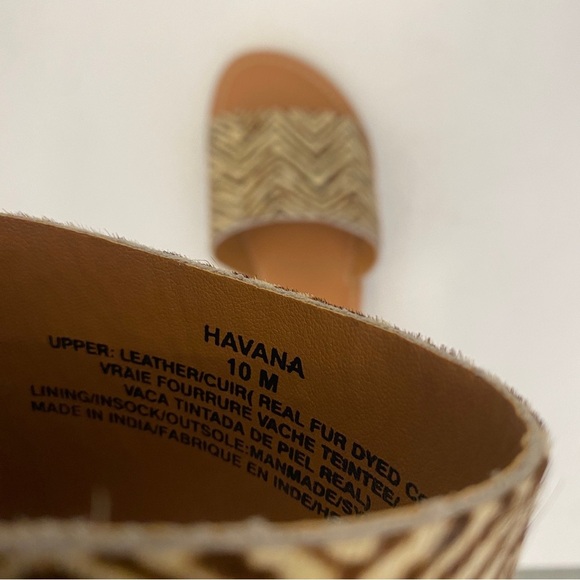 Anthropologie || Matisse Havana Slide Sandals Zebra Pony Hair Fur 10 NWOB - Picture 7 of 7